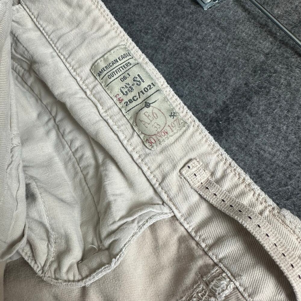 VTG American Eagle Destroyed Cargo Pants Sz 31x32 Y2K Grunge Streetwear Tattered - Picture 4 of 10